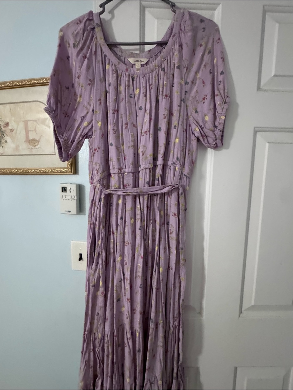 Matilda Jane Lavender Floral Midi Dress with Belt